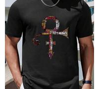 Shein Camiseta con el símbolo del Príncipe y camiseta "Let's Go Crazy", cuello redondo para hombre, 220 g/m², algodón puro, manga corta de verano (1 unidad)