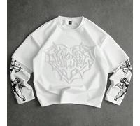 Shein Camiseta con estampado bordado de ángel Cupido de estilo callejero popular INS para hombres, para festival de música al aire libre, regalo para novio/