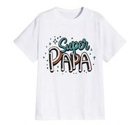 Shein Camiseta con estampado de letras Super Dad para hombre: camiseta de cuello redondo versátil, deportiva e informal: el regalo perfecto para los papás,