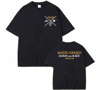 Shein Camiseta con estampado de Manuel Carrasco "Salvaje Desde La Raíz Sevilla 2026", camiseta de cuello redondo de moda para hombres y mujeres, 100% algodó