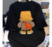 Shein Camiseta con estampado de oso, top para mujer de talla grande, adecuado para vacaciones de verano, Día de la Madre, Navidad, uso diario, playa, fitnes
