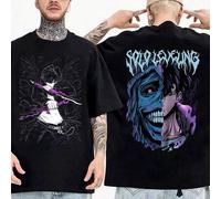 Shein Camiseta con estampado del Dios de Solo Leveling, Camiseta de Sung Jinwoo, Camiseta gráfica de anime de alta calidad de algodón, Camiseta de moda call