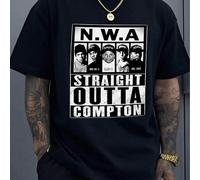 Shein Camiseta con estampado digital gráfico de NWA Straight Outta Compton
