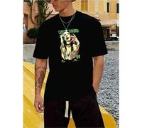 Shein Camiseta con re de Marilyn Manson, clásica camiseta gráfica urbana para hombre, 100 % algodón, hipoalergénica y antibacteriana, con un elegante diseño