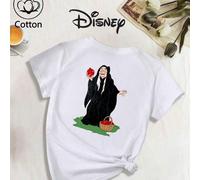 Shein Camiseta con temática de Blancanieves de Disney, la parte delantera sostiene una manzana envenenada de Blancanieves, la parte trasera está disfrazada