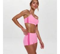 Shein Camiseta corta de escote redondo con rayas laterales para actividades, entrenamiento, gimnasio, senderismo, pádel, tenis, pickleball, gimnasia, fitnes
