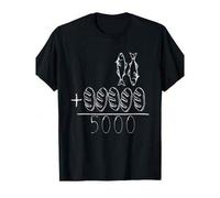 Shein Camiseta cristiana con el versículo bíblico "Jesús alimenta a los 5000" - Algodón suave, unisex, para adultos, cuello redondo casual, mangas cortas, n