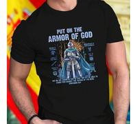Shein Camiseta cristiana para hombre PUT ON THE ARMOR OF GOD EPHESIANS 6 11 HELMET OF SALVATION BREASTPLATE OF RIGHTEOUSNESS SWORD OF THE SPIRIT BELT OF TRU