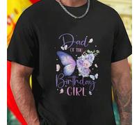 Shein Camiseta Dad of the Birthday Girl para Hombre Regalo Divertido Fiesta de Cumpleaños Gran Sorpresa Algodón Cómoda Oportunidad Exclusiva Moda Casual Pap