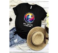 Shein Camiseta de 180g de algodón puro "Bueno, eso no es una buena señal" Camiseta con frase sarcástica y divertida Ropa de diseñador Parte superior lig