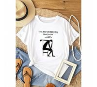 Shein Camiseta de 180g de algodón puro con la gráfica de "La Metamorfosis" de Franz Kafka, versátil, cómoda y estirada para uso diario, unisex con un toque