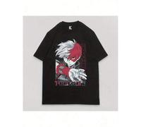 Shein Camiseta de algodón 100% para hombre con estampado de letras de anime, Homme, Camiseta Homme, Disfraz de Halloween Homme, Camiseta gráfica de anime Bo