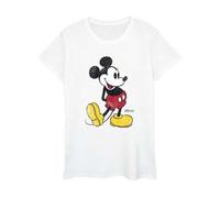 Shein Camiseta de algodón clásica de Mickey Mouse para mujer/señora (Blanca)