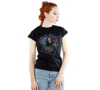 Shein Camiseta de algodón con diseño de Mantis de Guardianes de la Galaxia en neón para mujer/dama (Negro)