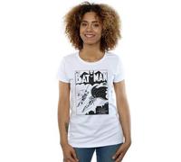 Shein Camiseta de algodón con estampado de Batman No. 1 para mujer/dama (Blanco)