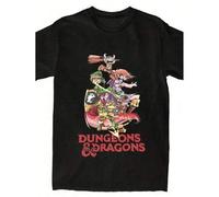 Shein Camiseta de algodón de manga corta para hombres y mujeres, camiseta estampada con bola marina, camiseta de Dungeons and Dragons, camiseta de hip hop p