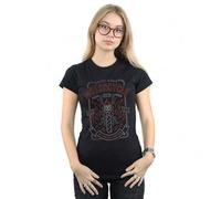 Shein Camiseta de algodón de mujer/dama del club de motociclistas Ghost Rider (Negro)