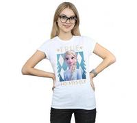 Shein Camiseta de algodón Frozen 2 Elsa True To Myself para mujer/dama (Blanco)