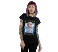 Shein Camiseta de algodón Frozen 2 Elsa True To Myself para mujer/dama (Negro)