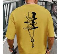 Shein Camiseta de algodón para hombre, camiseta con estampado temático de One Piece Luffy, Sabo, Ace, ropa deportiva de nuevo estilo de temporada de primave