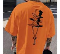 Shein Camiseta de algodón para hombre, camiseta con estampado temático de One Piece Luffy, Sabo, Ace, ropa deportiva de nuevo estilo de temporada de primave