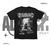 Shein Camiseta de arte de fans de Bloodborne: Camiseta de juego con estilo de metal de Hidetaka Miyazaki