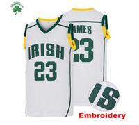 Shein Camiseta de baloncesto #23 IRISH James de la subasta de la escuela secundaria St. Vincent And St. Mary's en Ohio, chaleco con letras bordadas, regalo
