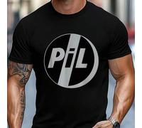 Shein Camiseta de banda de Public Image Ltd., camiseta de moda para hombre, cuello redondo, 220 g/m², algodón puro de verano, manga corta (1 unidad)