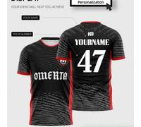 Shein Camiseta de boxeo negra personalizada OMERTA para hombres - Tela transpirable de secado rápido con impresión personalizada de nombre y número. Parte s