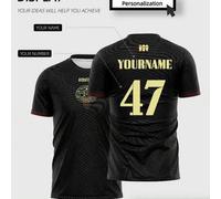 Shein Camiseta de boxeo negra personalizada OMERTA para hombres - Tela transpirable y de secado rápido con impresión personalizada de nombre y número. Parte