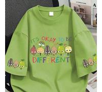 Shein Camiseta de cuello redondo lisa con estampado "Don't Worry About Making Mistakes", talla grande para mujer, moda casual de verano, manga corta, adecua