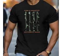 Shein Camiseta de cuello redondo para hombre, banda "October Rust", 220 g/m², verano, puro algodón, manga corta (1 unidad)