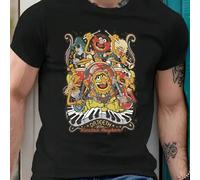 Shein Camiseta de cuello redondo para hombre de "Dr. Teeth and the Electric Mayhem", 220 g/m², algodón puro, manga corta de verano (1 unidad)