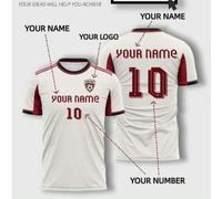Shein Camiseta de fútbol blanca personalizable con nombre y número, top de entrenamiento transpirable de secado rápido, ropa deportiva profesional de fitnes