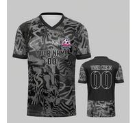 Shein Camiseta de fútbol del Atlético de Madrid hecha a medida, transpirable y de secado rápido de 210g, camiseta deportiva unisex de cuello en V para entre