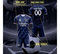 Shein Camiseta de fútbol personalizada con el patrón, el logotipo, el nombre y el número del Real Madrid, campeón de la Liga de Campeones. Camiseta deportiv