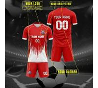 Shein Camiseta de fútbol personalizada del Bayern Munich Bundesliga con gráficos personalizados, logotipo, nombre y número, unisex, transpirable y de secado