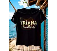 Shein Camiseta de Grupo Musical de los 70 y 80, Historia del Rock de Sevilla Triana Lin Mtr002, Color Negro, Talla L