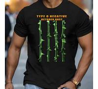 Shein Camiseta de hombre con el motivo "TYPE O NEGATIVE OCTOBER RUST", cuello redondo, 220 g/m², para verano, de puro algodón, manga corta (1 unidad).