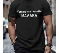 Shein Camiseta de hombre con gráfico "You are my darling", cuello redondo, 220 g/m², para verano, de puro algodón, manga corta (1 unidad).