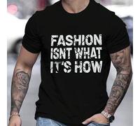 Shein Camiseta de hombre con la frase "It's How You Wear It", cuello redondo, 220 g/m², para verano, de puro algodón, manga corta (1 unidad)