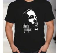 Shein Camiseta de hombre con la inscripción "What's going on", cuello redondo, 220 g/m², para verano, de puro algodón, manga corta (1 unidad).