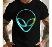 Shein Camiseta de hombre con motivo "The Cramps", cuello redondo, 220 g/m², para verano, de puro algodón, manga corta (1 unidad)