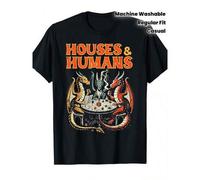 Shein Camiseta de hombre - Diseño inspirado en Dragón vs. Humano - Camiseta gráfica audaz de RPG de mesa - Camiseta casual de jugador para fans de D&D, noch