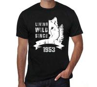 Shein Camiseta de hombre Une Vie Sauvage desde 1953 - Living Wild Since 1953 - 71 años Camiseta gráfica Idea de regalo 71.º cumpleaños Año vintage 1953 Nuev