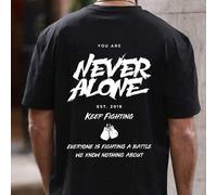 Shein Camiseta de hombre 'You're Never Alone': deportiva e informal para cualquier ocasión, 100 % algodón 190 g/m²