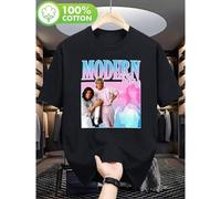Shein Camiseta de la banda Modern Talking de los años 80 para hombres - Camiseta gráfica de música vintage con estampado icónico, de cuello redondo de manga