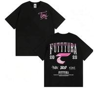 Shein Camiseta de la gira 2025 del álbum Futtura de la cantante TINI STOESSEL para hombres y mujeres, de moda, con estética retro, casual y oversize de algo