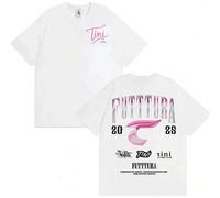 Shein Camiseta de la gira 2025 del álbum Futtura de la cantante TINI STOESSEL para hombres y mujeres, de moda, con estética retro, casual y oversize de algo