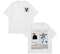 Shein Camiseta de la gira "Y AHORA QUÉ?" del cantante Alejandro Sanz para hombre y mujer, ropa de moda, manga corta, algodón, camisetas de hip-hop extragran